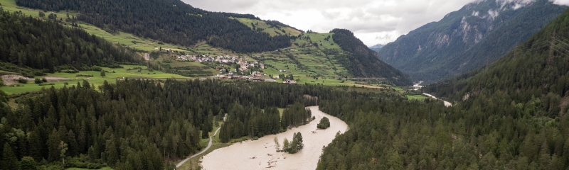 Hochwasser am Inn im Sommer 2023 – ein Beispiel für zunehmende Naturgefahren.