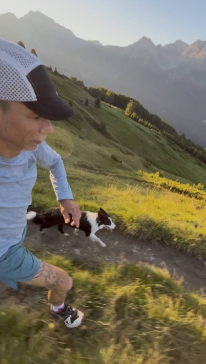 Wenn Mats rennt, ist Hund Yo-Yo immer dabei.