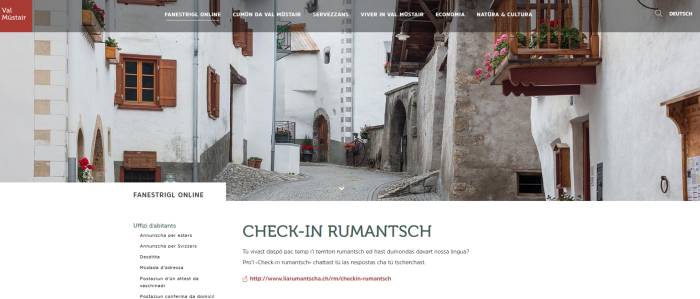 Üna pagina d'internet survisibla per nouvarivats.