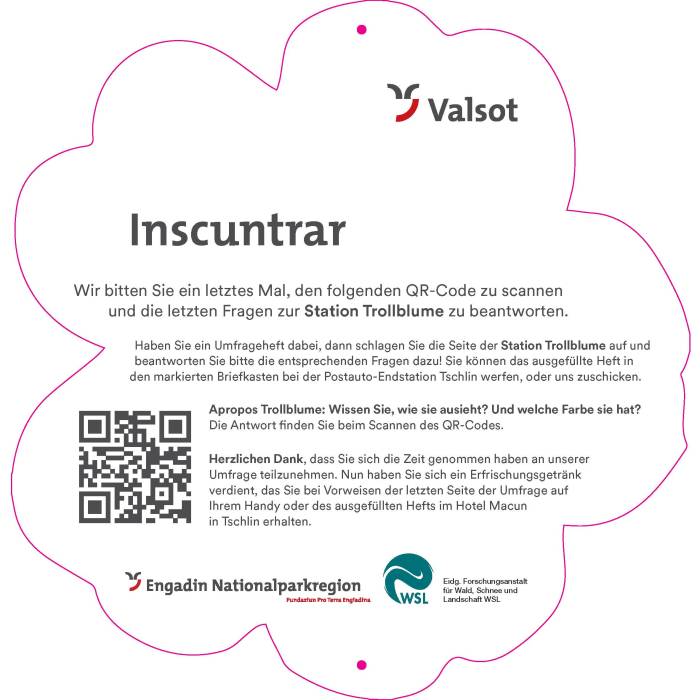 Inscuntrar Online-Befragung, Beispiel eines in der Landschaft aufgestellten Schilds.