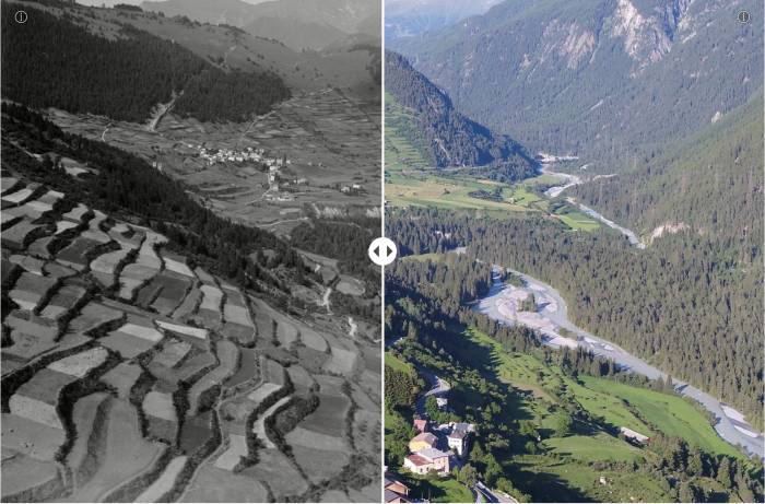 Refotografie: Die Terrassenlandschaften von Sent und Ramosch. 